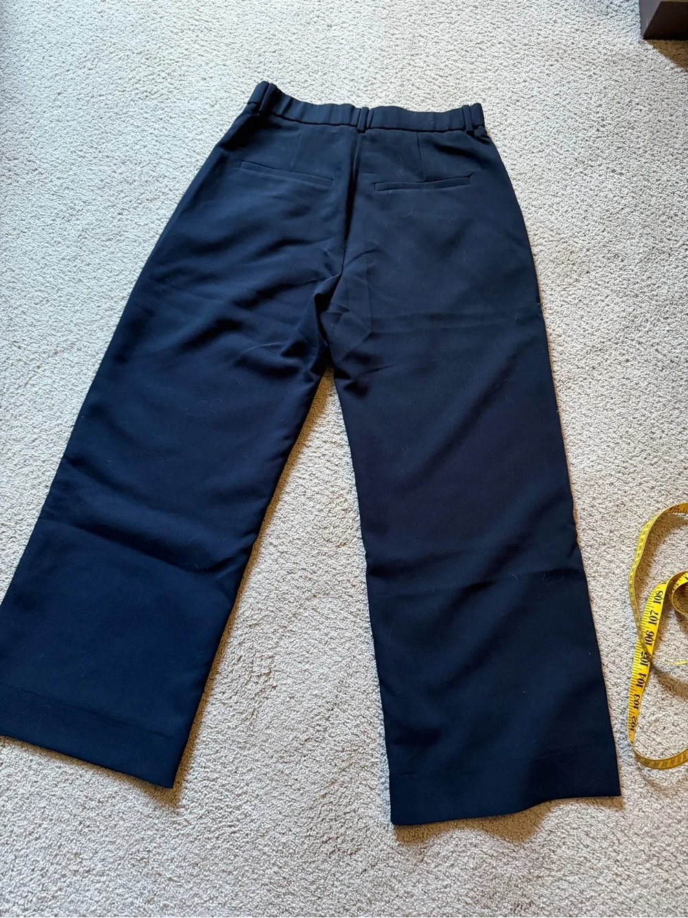 Abercrombie & Fitch Black Wide-Leg Pleated Trousers
